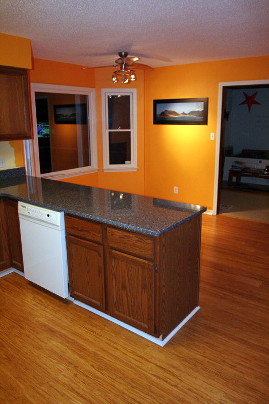 kitchen - from side entrance with new countertops